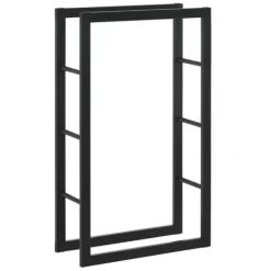 Hot ® Brændeholder - brændestativ - 60x100x25cm - stål - sort Tilbehør Til Brændeovne & Pejse