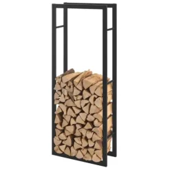 New ® Brændeholder - brændestativ - stål - 50x150x25cm - sort Tilbehør Til Brændeovne & Pejse