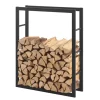 [en.casa] Tilbehør Til Brændeovne & Pejse^® Brændeholder - brændestativ - 80x100x25cm - stål - sort