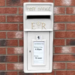 Postkasser & Brevindkast^Engelsk postkasse - hvid | Royal Mail Låst postkasse Bryllupsdekoration Dåpsdekorationer Havedekorationer Begivenheder Britisk