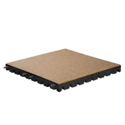 Havedekorationer^EPDM gummiflise - Beige - 50x50 cm – 45mm - inkl. stifter