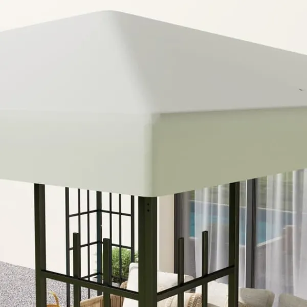 Telte & Lysthuse^Erstatningstag til pavillon 3x3 m, vandtæt, oxford 370 g/m², lysegrå