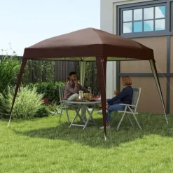 Telte & Lysthuse^Erstatningstag til pavillon 3x3 m, vandafvisende og vinterbestandigt, enkelt tag, stormfast, kaffe