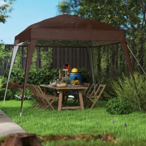 Telte & Lysthuse^Erstatningstag til pavillon 3x3 m, vandafvisende og vinterbestandigt, enkelt tag, stormfast, kaffe