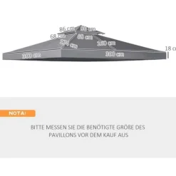 Online Erstatningstag 3x3 m til metalpavillon, vejrbestandigt polyester, mørkegrå Telte & Lysthuse