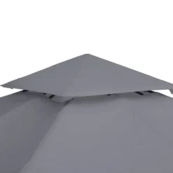 Online Erstatningstag 3x3 m til metalpavillon, vejrbestandigt polyester, mørkegrå Telte & Lysthuse