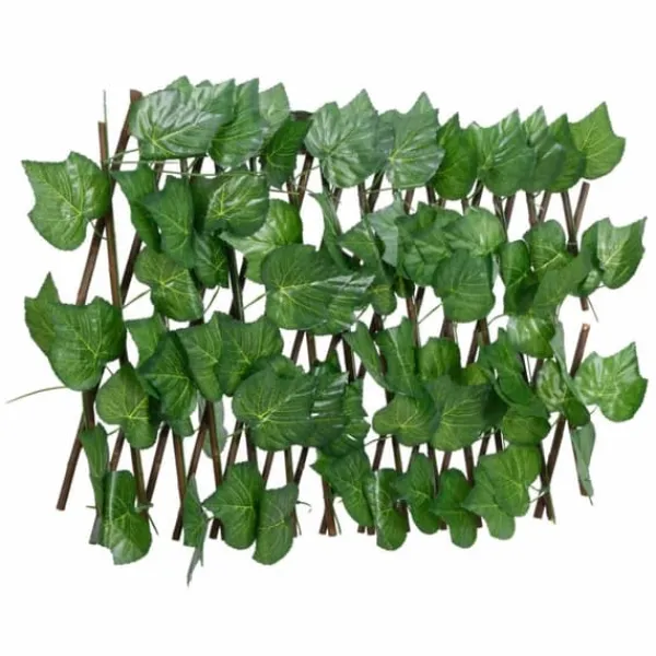 Buer, Spalier, Lysthuse Uden Tag^Espalier med kunstige vinblade - Udvideligt hegn | Størrelse: 180x20 cm | Farve: Grøn
