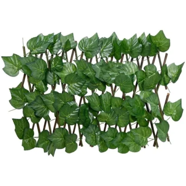Buer, Spalier, Lysthuse Uden Tag^Espalier med kunstige vinblade - Udvideligt hegn | Størrelse: 180x20 cm | Farve: Grøn