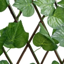 Buer, Spalier, Lysthuse Uden Tag^Espalier med kunstige vinblade - Udvideligt hegn | Størrelse: 180x20 cm | Farve: Grøn