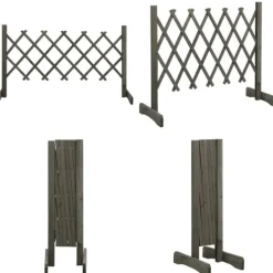 Buer, Spalier, Lysthuse Uden Tag^Espalier til haven 120x60 cm massivt fyrretræ grå - Espalier - Espalierer - Home & Living