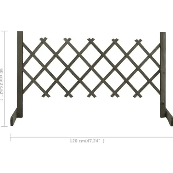 Buer, Spalier, Lysthuse Uden Tag^Espalier til haven 120x60 cm massivt fyrretræ grå - Espalier - Espalierer - Home & Living