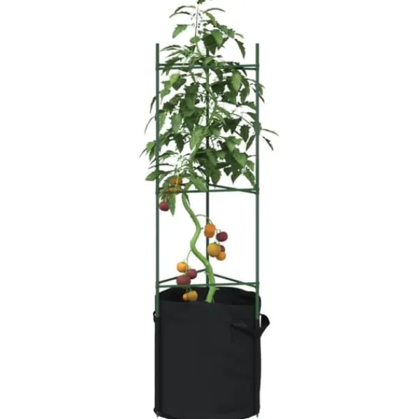 Clearance Espalierer med planteposer 4 stk - Justerbare tomatstativ i stål | Højde: 116 cm Kit Til Plante- & Urtedyrkning