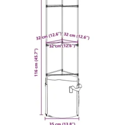 Clearance Espalierer med planteposer 4 stk - Justerbare tomatstativ i stål | Højde: 116 cm Kit Til Plante- & Urtedyrkning