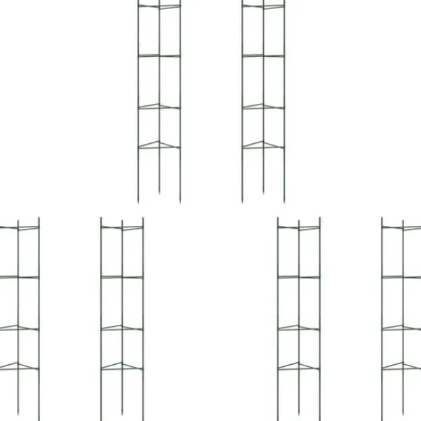 Hot Espalierer til tomater - Justerbare stålstøtter, 6 stk. | Højde: 154 cm | Materiale: PP Krukker & Plantebeholdere