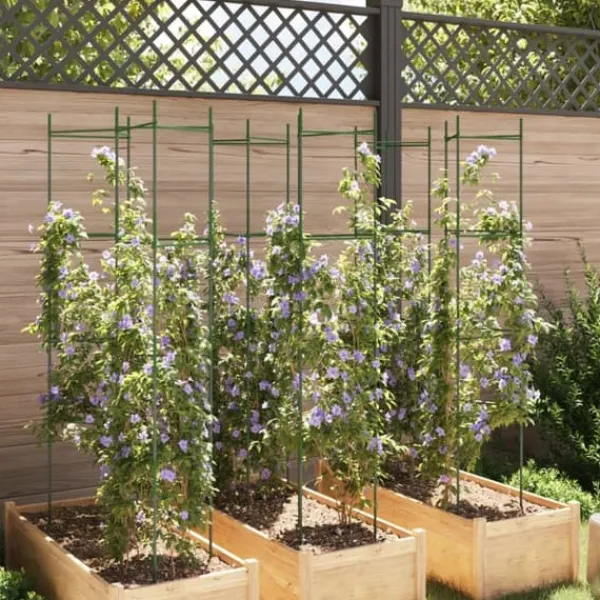 Hot Espalierer til tomater - Justerbare stålstøtter, 6 stk. | Højde: 154 cm | Materiale: PP Krukker & Plantebeholdere