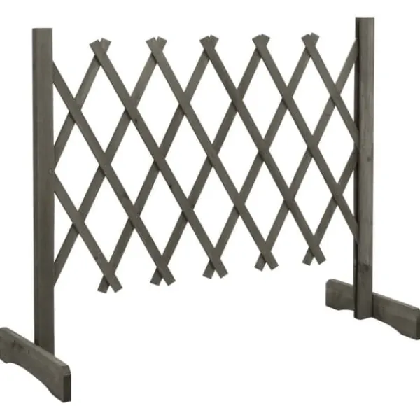 Buer, Spalier, Lysthuse Uden Tag^Espalierhegn i massivt fyrretræ - Udvideligt havehegn | Størrelse: 120x60 cm | Farve: Grå