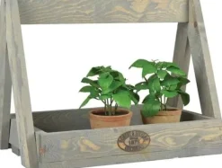 Esschert Design Plantestander i træ 29X39,2X28,9 Cm Grå Plantestativer