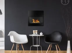 Pejse^Ethanol pejs Bio-pejs Hængende bio-pejs BORD Bioethanolbrænder 45 cm x 47 cm x 16,5 cm med glas kan bruges som skrivebræt økologisk pejs