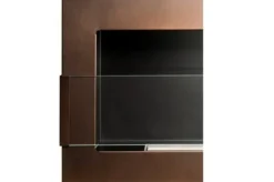 Brændeovne^Ethanol pejs Biopejse Hængende pejs brun med glas med bioethanolbrænder 90 cm x 40 cm x 12 cm Miljøvenlig pejs