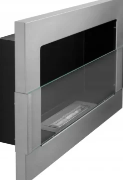 Best Ethanol pejs med glas pejse Bio-pejs hængende Bio pejs Bioethanol brænder 65 x 40 x 12 cm INOX økologisk pejs Pejse