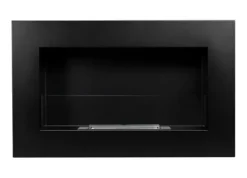 Pejse^Ethanol pejs med glas pejse Bio pejs hængende bio pejs Bioethanol brænder 65 cm x 40 cm x 12 cm BOX Mat sort økologisk pejs