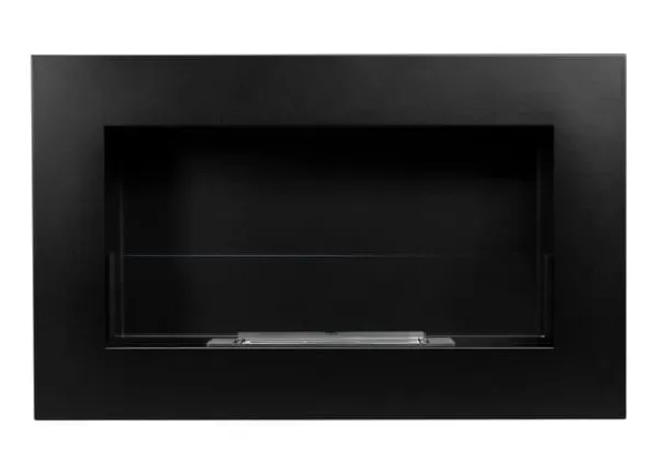 Pejse^Ethanol pejs med glas pejse Bio pejs hængende bio pejs Bioethanol brænder 65 cm x 40 cm x 12 cm BOX Mat sort økologisk pejs