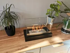 Hot Ethanol pejs Pejs Bio-pejs Fritstående biopejs HOME Bioethanolbrænder 36 x 22 x 18 cm sort TÜV certifikat økologisk pejs Bio kedel Pejse