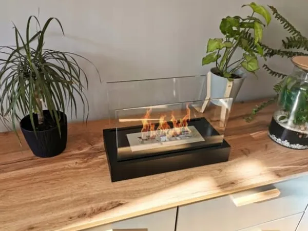 Hot Ethanol pejs Pejs Bio-pejs Fritstående biopejs HOME Bioethanolbrænder 36 x 22 x 18 cm sort TÜV certifikat økologisk pejs Bio kedel Pejse
