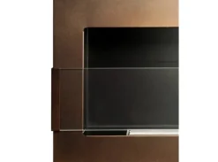 Pejse^Ethanol pejs Pejs Bio-pejs Vægmonteret biopejs Bioethanolbrænder 65 x 40 x 12 cm brun mat med glas Miljøvenlig pejs
