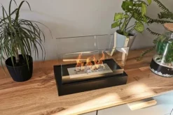 Outlet Ethanol pejs Pejs Bio-pejs Fritstående biopejs HOME Bioethanolbrænder 36 x 22 x 18 cm sort TÜV certifikat økologisk pejs Bio kedel Pejse