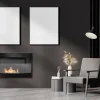 Clearance Ethanol pejs Pejs Biopejs Vægmonteret bioethanol pejs Bioethanolbrænder 65 x 40 x 12 cm blank sort med glas Pejse
