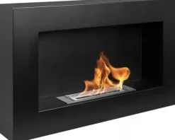Pejse^Ethanol pejse Pejse Bio-pejs hængende Bio pejs Bioethanol brænder 65 cm x 40 cm x 12 cm BOX Mat sort økologisk pejs