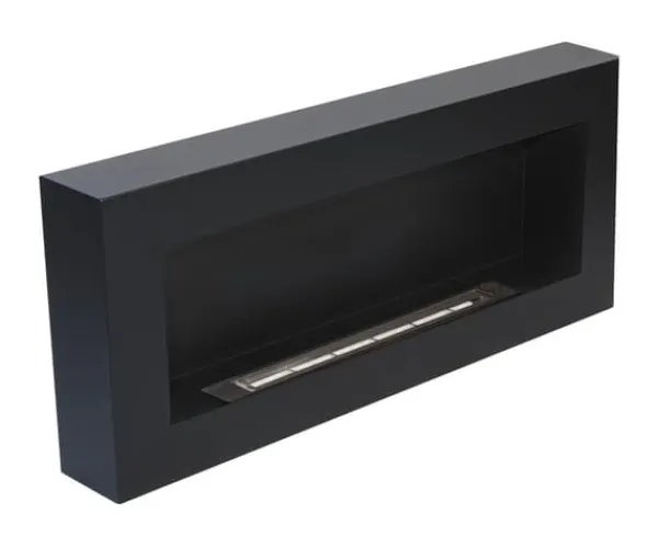 Pejse^Ethanol pejse Pejse Bio-pejs Hængende Bio pejs Bioethanol Brænder BOX 90 cm x 40 cm x 12 cm Mat sort økologisk pejs