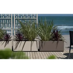 Krukker & Plantebeholdere^Ethica rektangulär blomlåda 80 cm taupe