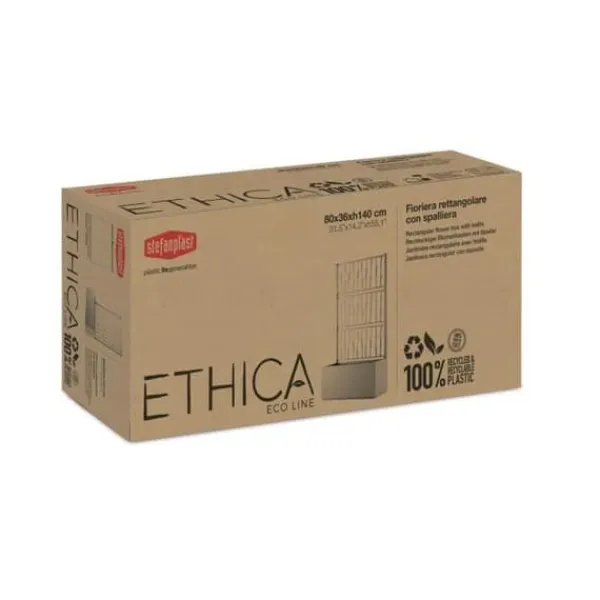Clearance Ethica rektangulär blomlåda 80 cm med grafitspaljé Krukker & Plantebeholdere