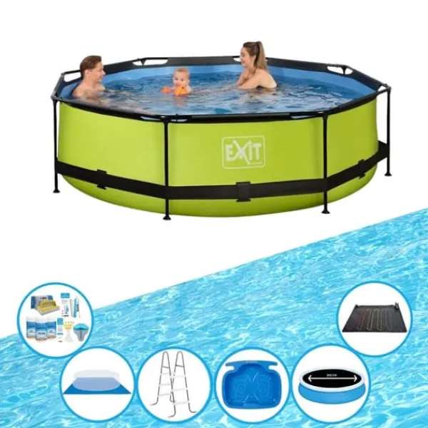 Hot EXIT Svømmebassin Lime - Ramme Pool ø300x76cm - Plus tilbehør Pooler