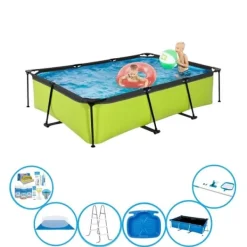 Pooler^EXIT Svømmebassin Lime - Rammebassin 300x200x65 cm - Supersæt