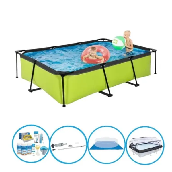 Clearance EXIT Svømmebassin Lime - 300x200x65 cm - Rammebassin - Komplet swimmingpoolsæt Pooler