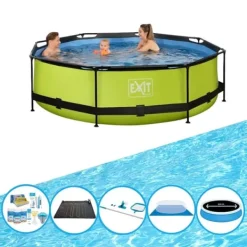 Sale EXIT Swimming Pool Lime - Rammebassin ø300x76cm - Swimming Pool Bundle Pooler