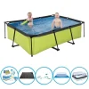 Pooler^EXIT Swimming Pool Lime - 220x150x60 cm - Rammebassin - Inklusiv tilhørende tilbehør