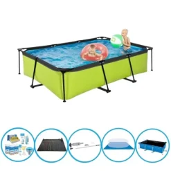 Hot EXIT Swimming Pool Lime - Rammebassin 300x200x65 cm - Swimming Pool Combi Deal Pooler