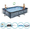 Pooler^EXIT Swimming Pool Stone Grey - 300x200x65 cm - Rammebassin - Med tilbehør