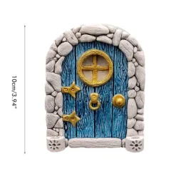 Online Fairy Dörr för träd Miniatyr Fairy Trädgård Utomhusdekor Tillbehör Gård Konst Skulptur Dekoration för barnrum Väggträd Havedekorationer