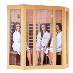 Sauna^Far Infrarød Træ Sauna, Hjem Sauna Spa til 3-4 personer, 2470W, Effektiv opvarmning, Sundhedsfordele, Komfortabel oplevelse.