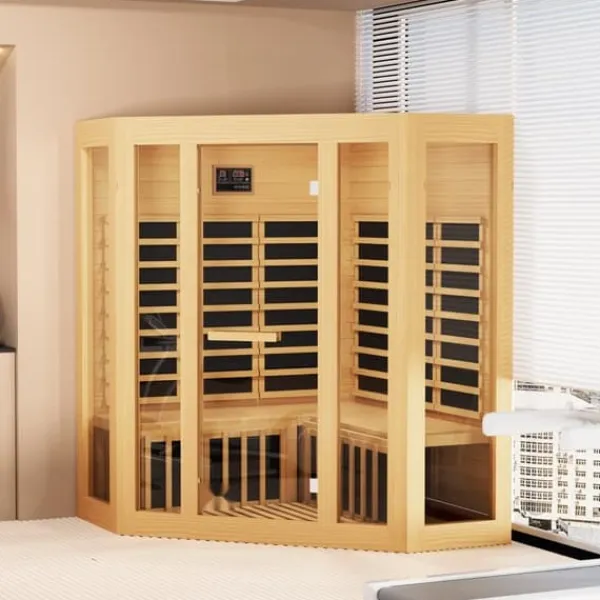 Sauna^Far Infrarød Træ Sauna, Hjem Sauna Spa til 3-4 personer, 2470W, Effektiv opvarmning, Sundhedsfordele, Komfortabel oplevelse.