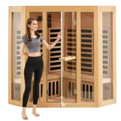 Sauna^Far Infrarød Træ Sauna, Hjem Sauna Spa til 3-4 personer, 2470W, Effektiv opvarmning, Sundhedsfordele, Komfortabel oplevelse.
