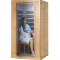 Best Far Infrared Træ Sauna 1-2 Personer, 1400W, Hjemmespa, Energibesparende, Hurtig Opvarmning Sauna