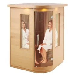 New Far Infrared Træ Sauna til Hjemmet, Spa til 2 Personer, 1850W, Effektiv og Energibesparende Sauna