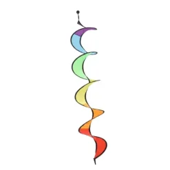 Flag & Vindposer^Farverig Spiral Rainbow Wind Spinner til gårdhavedekoration