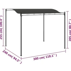 Telte & Lysthuse^Fast markise 3x2,4 m antracitgrå - Pavillon - Pavilloner - Home & Living